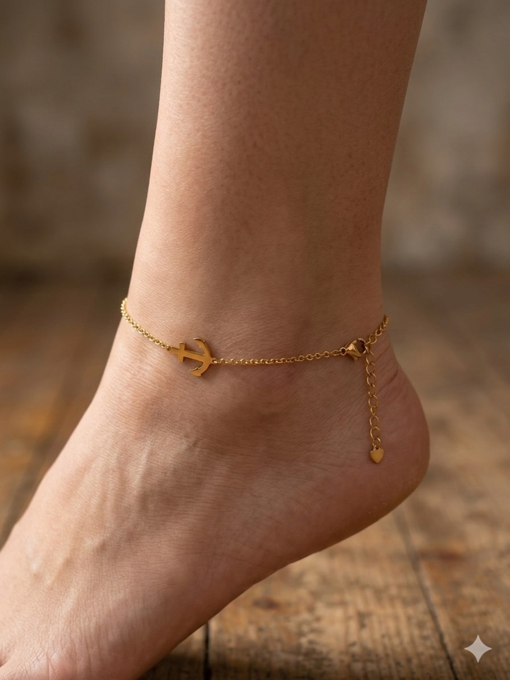 Gold Plated  Anchor Chain Anklet
